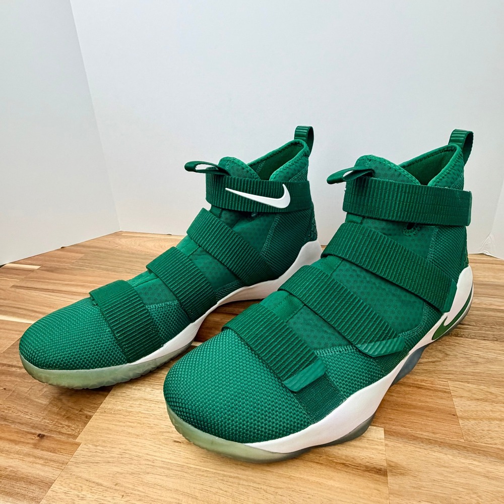 Nike LeBron Soldier 11 Celtic Green White Basketball Shoes 943155-300 Mens 17.5